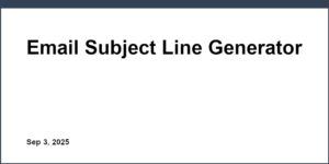 Email Subject Line Generator