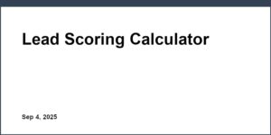 Lead Scoring Calculator