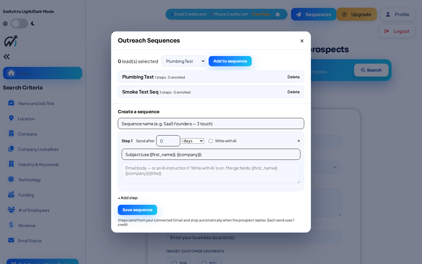 The Outreach Sequences builder